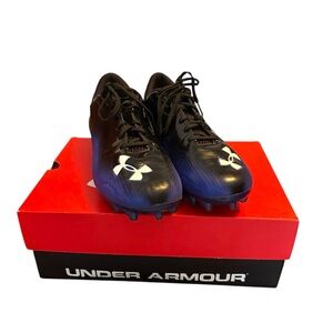 Under Armour Men's Black and Blue Soccer Cleats